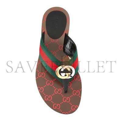 GUCCI KIKA WEB THONG SANDALS 612138